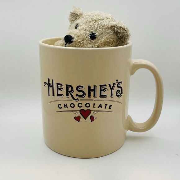 Hershey's Chocolate Jumbo Ceramic Coffee Mug Large 5" Galerie With Teddy Bear - Picture 1 of 9